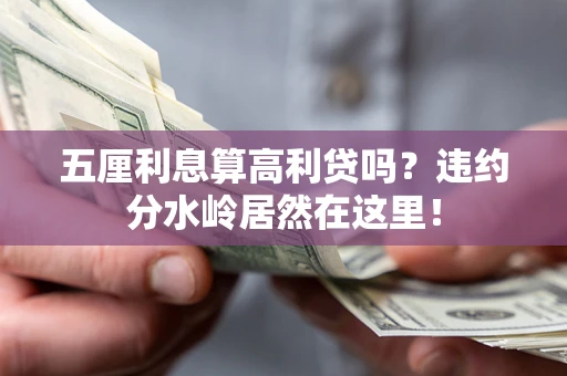 武汉五厘利息算高利贷吗？违约分水岭居然在这里！