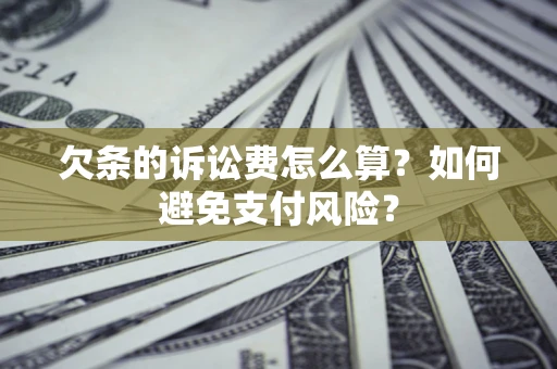 武汉欠条的诉讼费怎么算？如何避免支付风险？